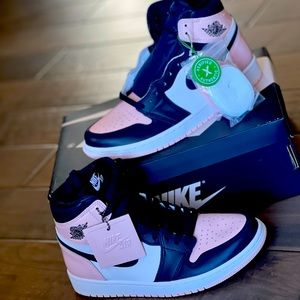 Nike Air Jordan 1 Retro OG Atmosphere. Women’s 8.5. Pink and Navy Blue.